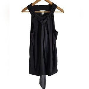 Black Sleeveless Top with Tie Detail